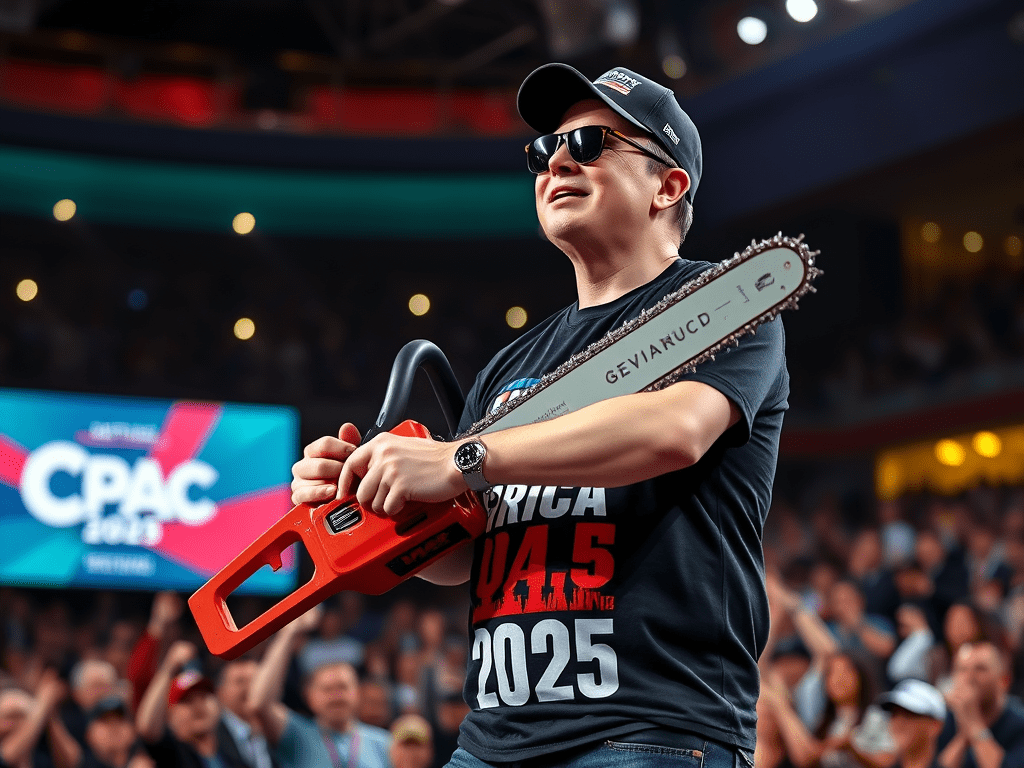 Elon Musk khuấy động CPAC 2025 với màn trình diễn cưa máy và cam kết cải cách chính&nbsp;phủ